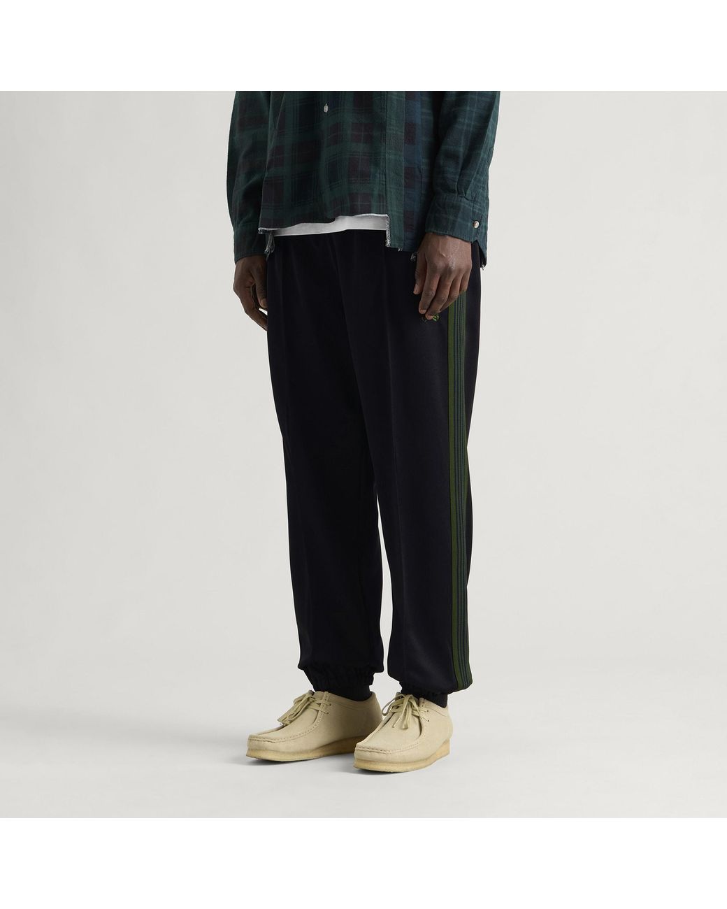 Needles Blue Poly Smooth Zipped Track Pants for men