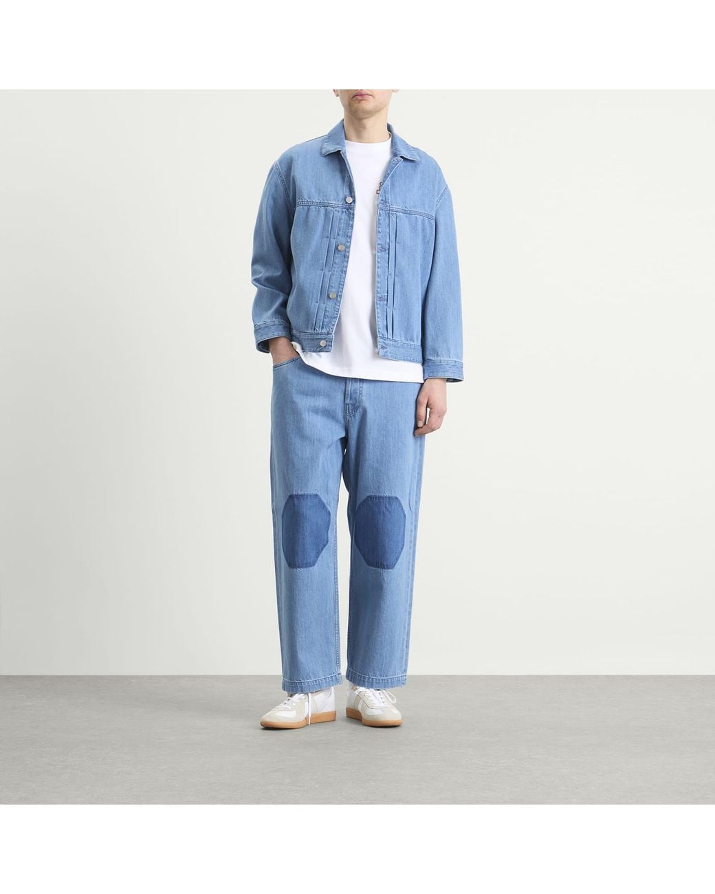 EBIT Blue Octagon Patch Denim Jacket for men