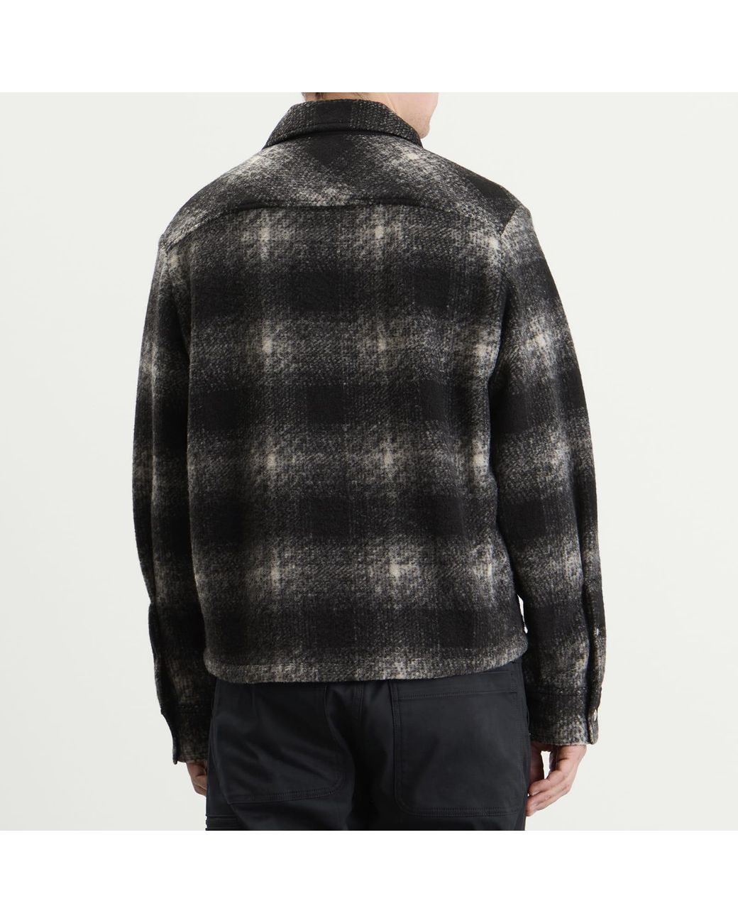 Moncler Black Check Shirt Jacket for men