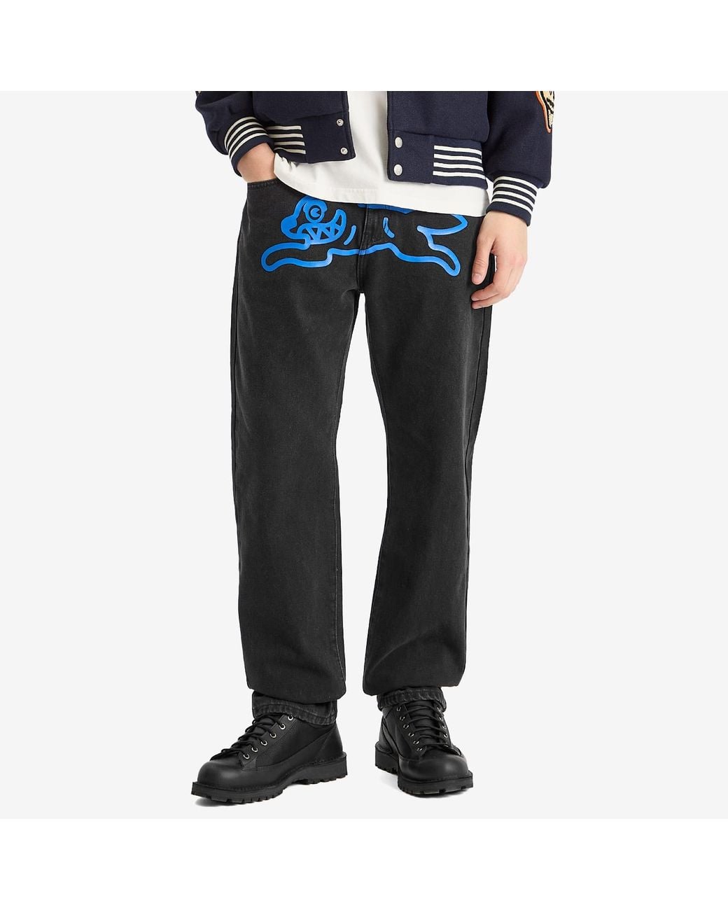 ICECREAM Blue Running Dog Straight Leg Denim Jeans for men