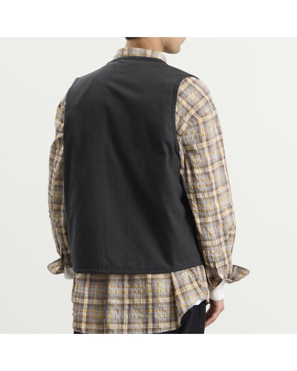 Universal Works Black Brushed Moleskin 4 Pocket Gilet for men
