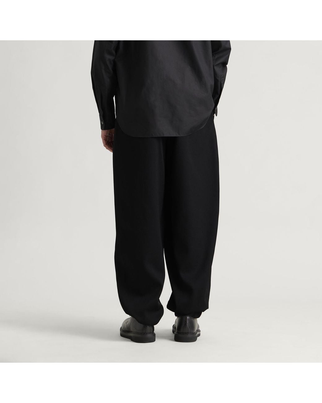 Comme des Garçons Black Wool Gabardine Pleated Pant for men
