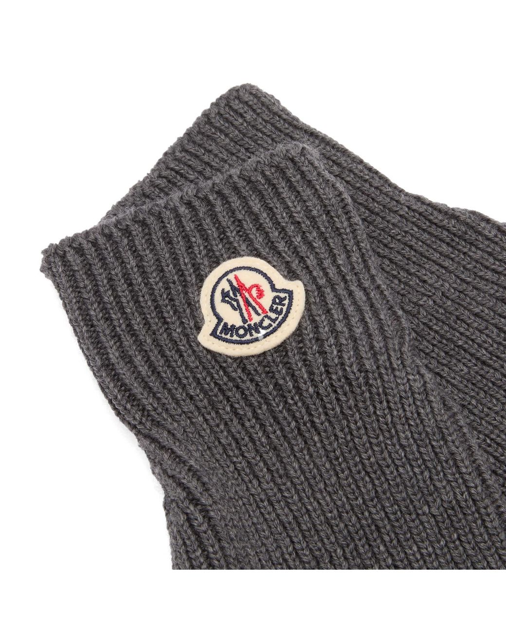 Moncler Gray Wool Gloves for men