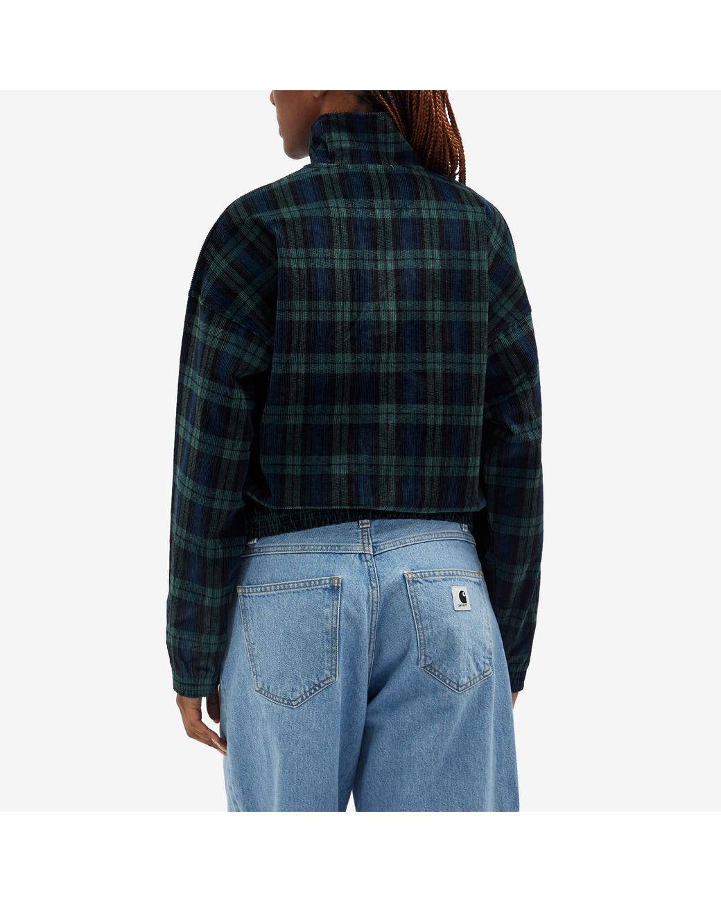 adidas Tartan Half Zip in Blue | Lyst Australia