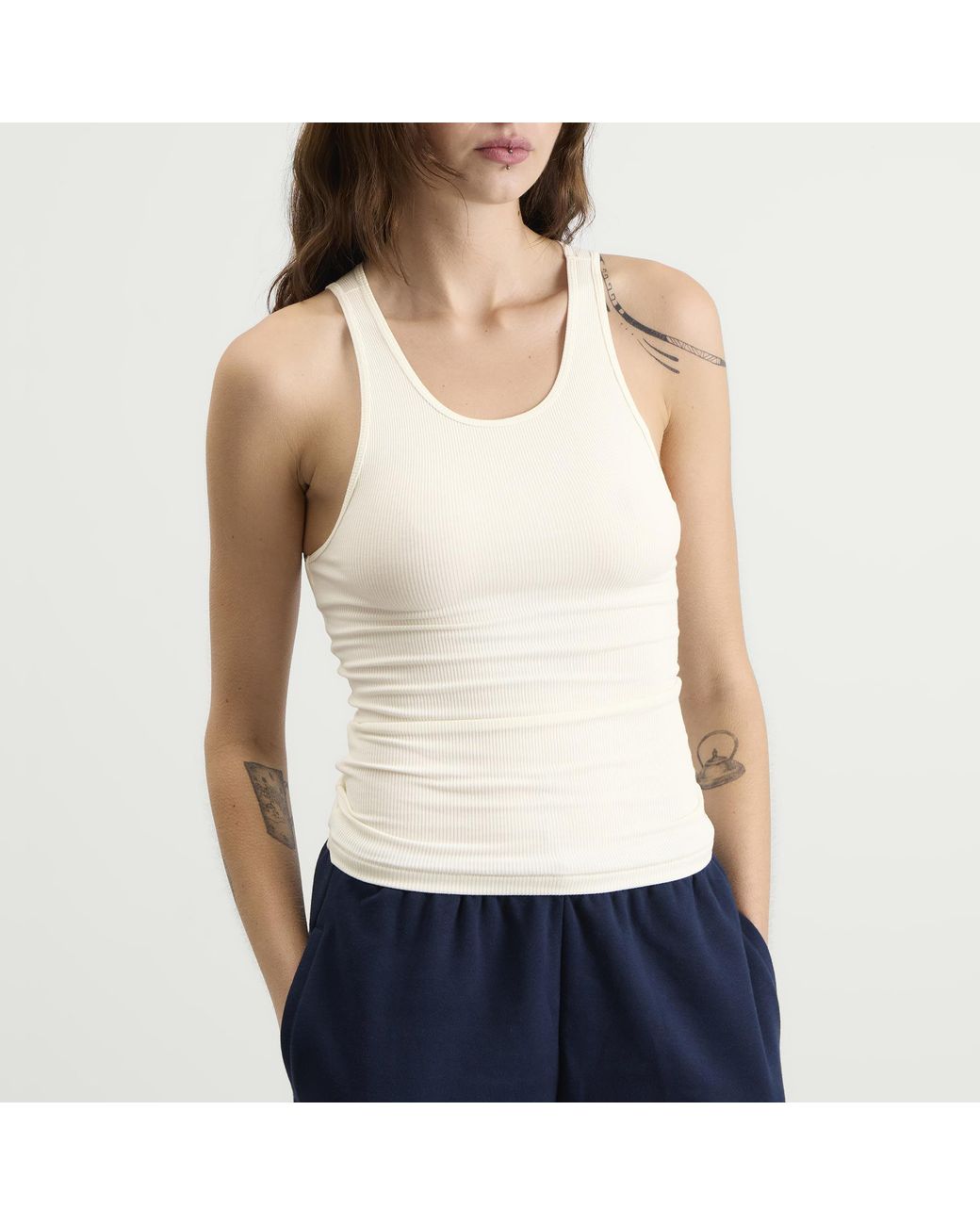 Skims White Boyfriend Rib Tank