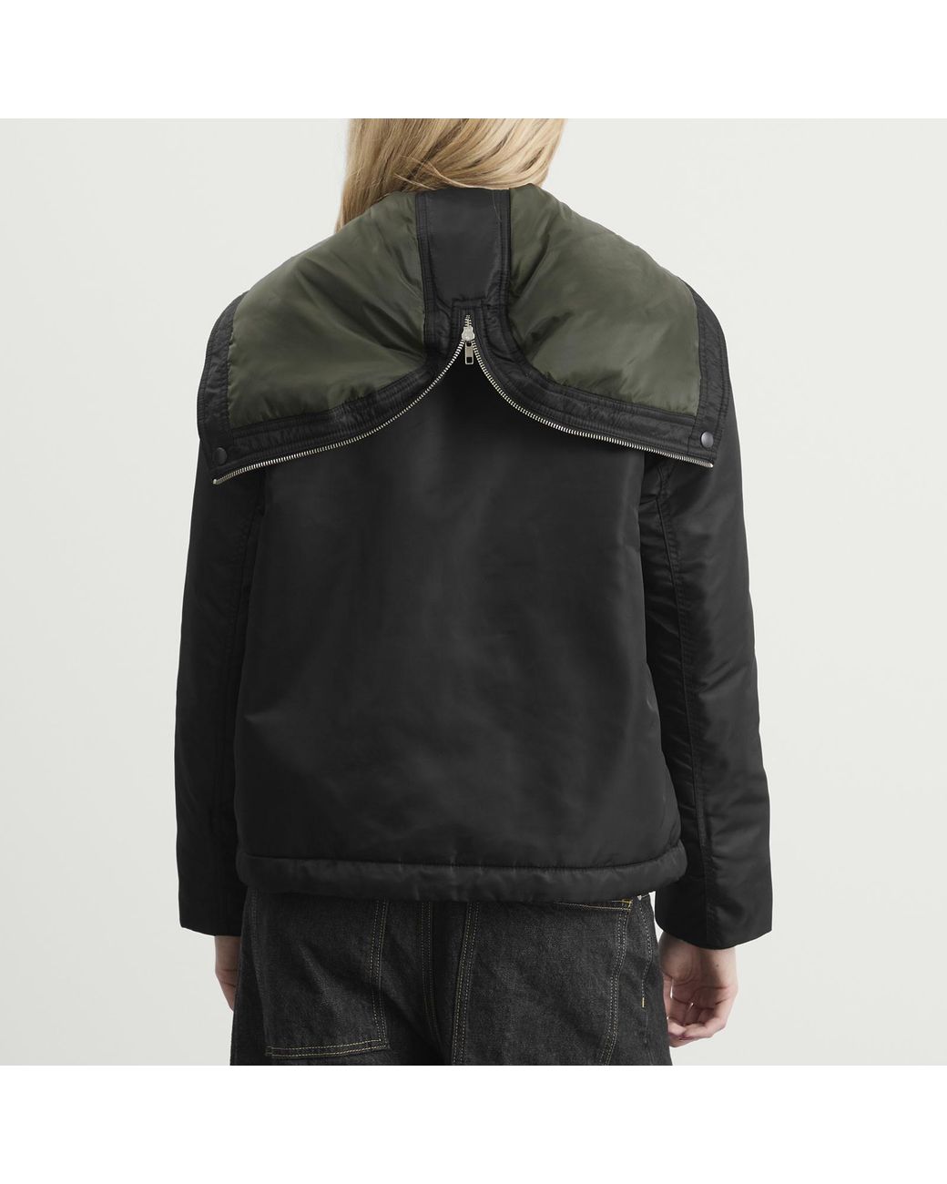 HOMMEGIRLS Black Nylon Bomber Jacket