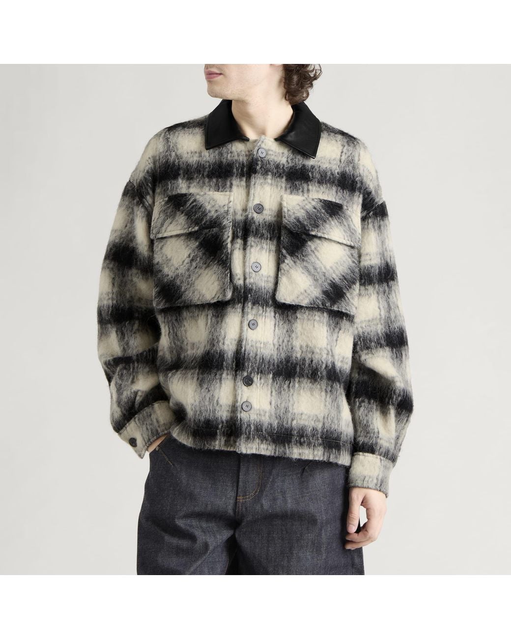 Entire studios Multicolor Fjord Alpaca Check Shirt Jacket for men