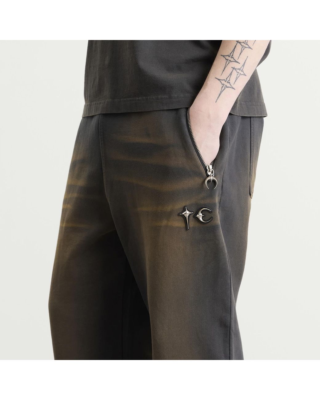 THUG CLUB Gray Faded Sweatpant for men