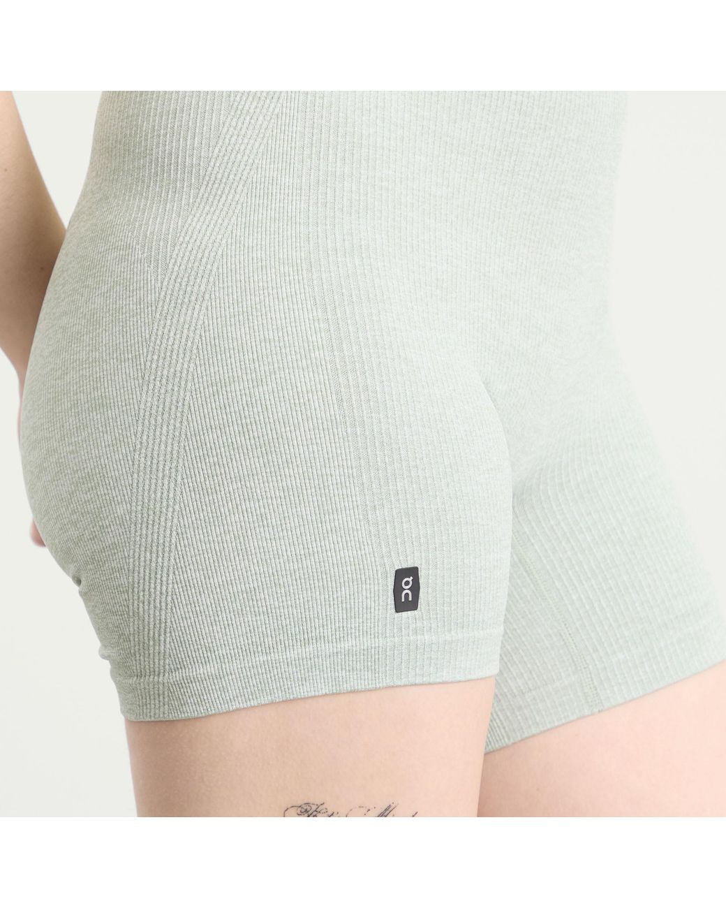 On Shoes Gray Studio Knit Cycling Shorts