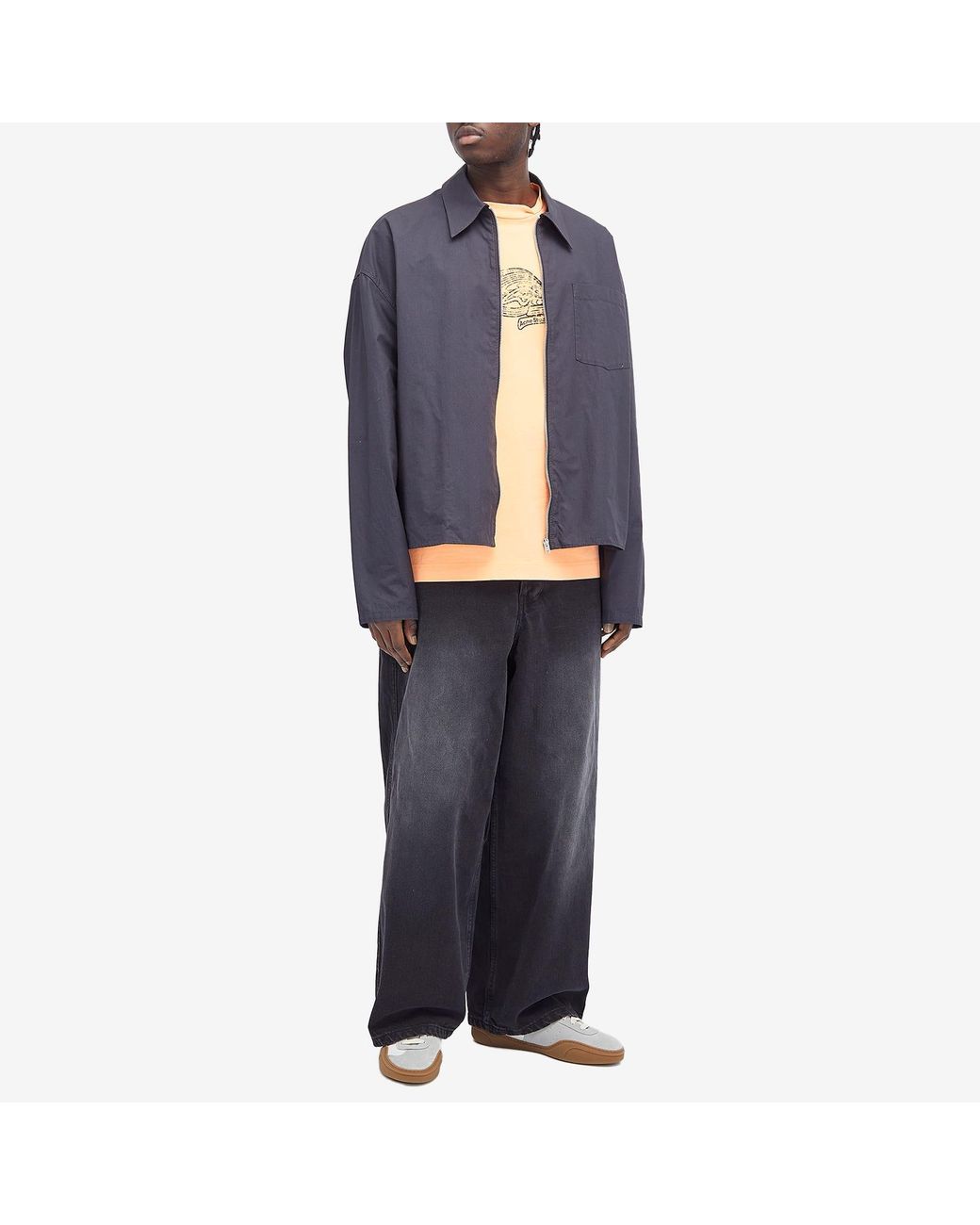 Acne Studios Edden Logo Wings Long Sleeve T-Shirt in Natural