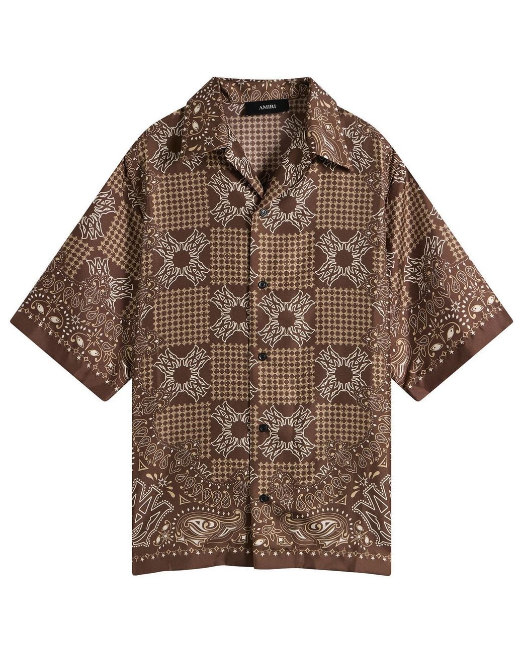 Amiri Brown Ma Check Camp Shirt for men