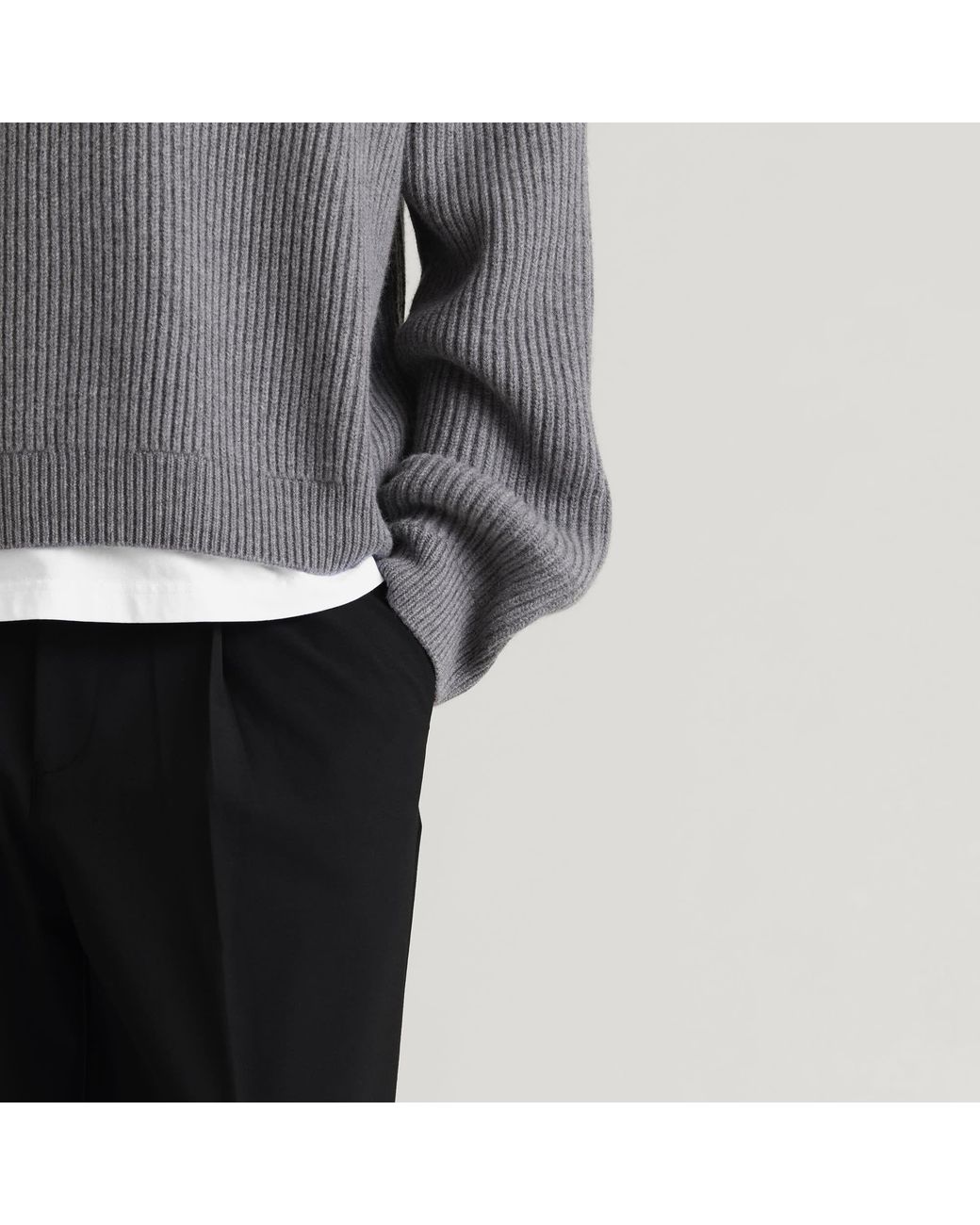 Wax London Black Piper Wool Blend Pleated Trousers for men