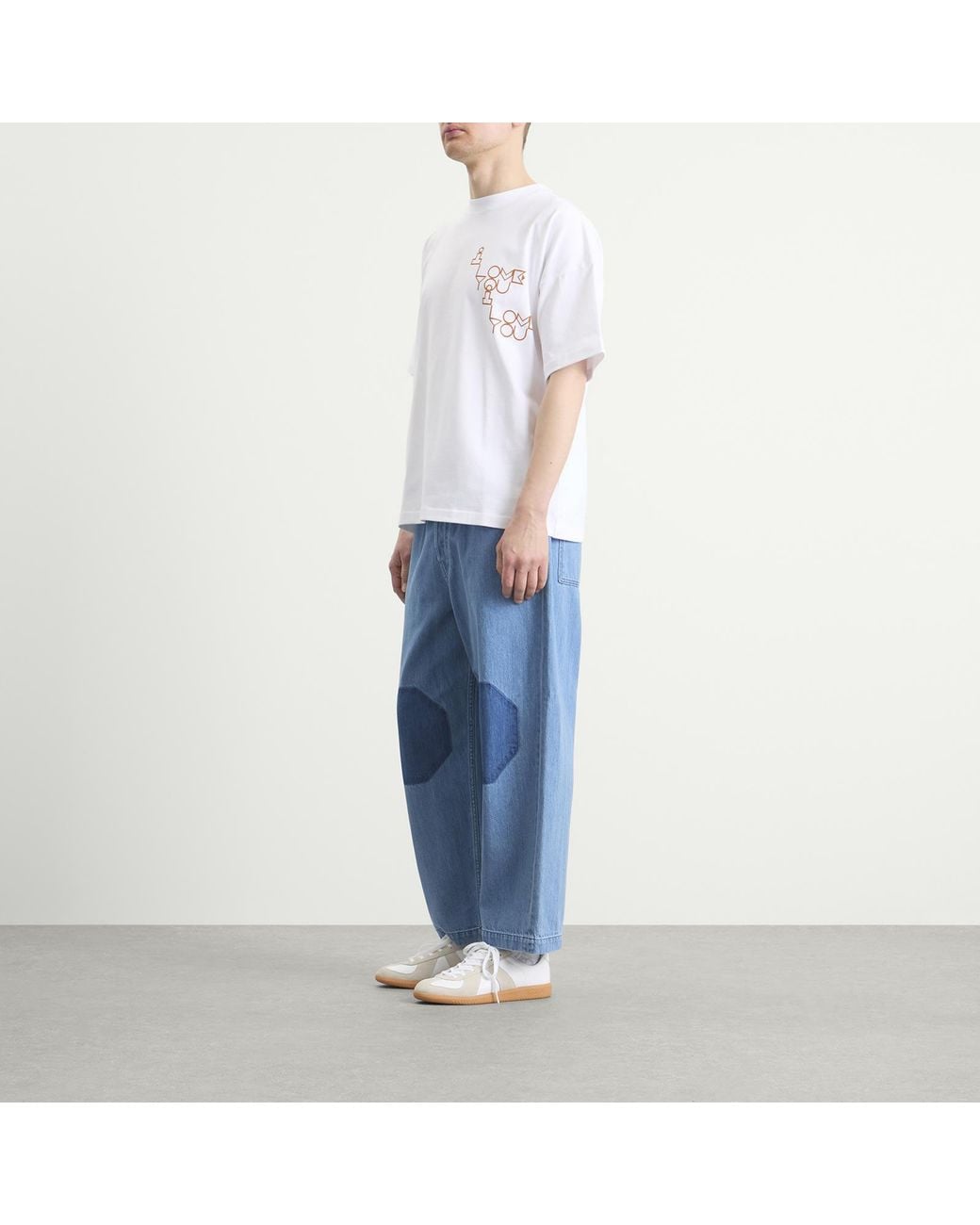 EBIT Blue Octagon Patch Denim Jeans for men