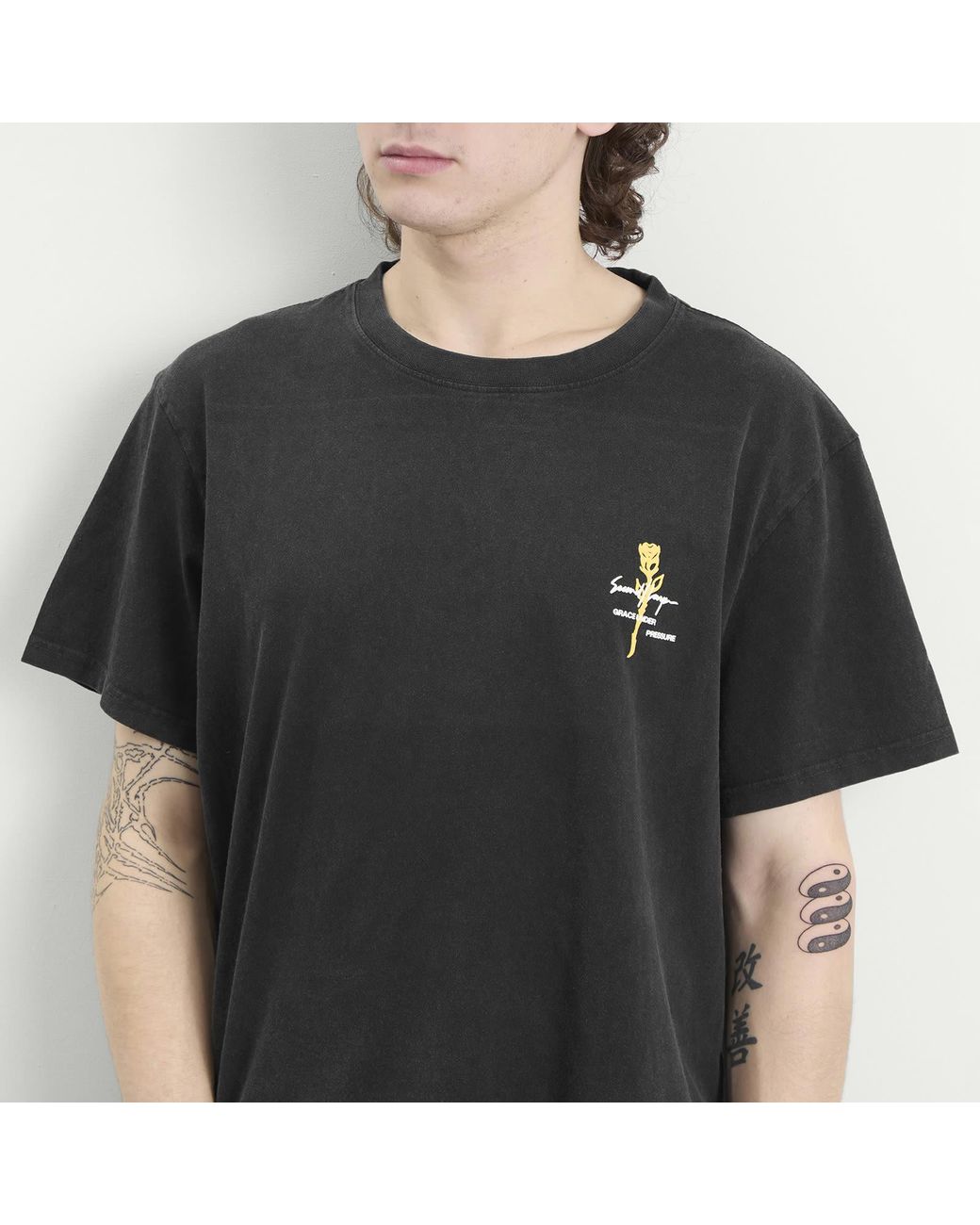 Second/Layer Second Layer Baby Baggy Rose T-Shirt in Black for Men