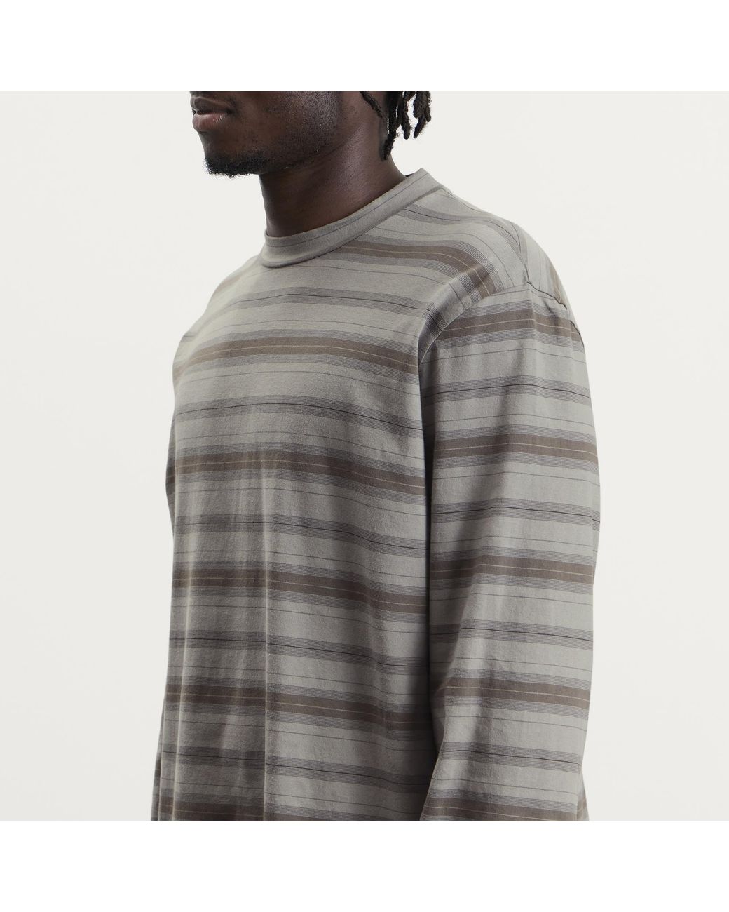 Our Legacy Gray Stripe Box Long Sleeve Top for men