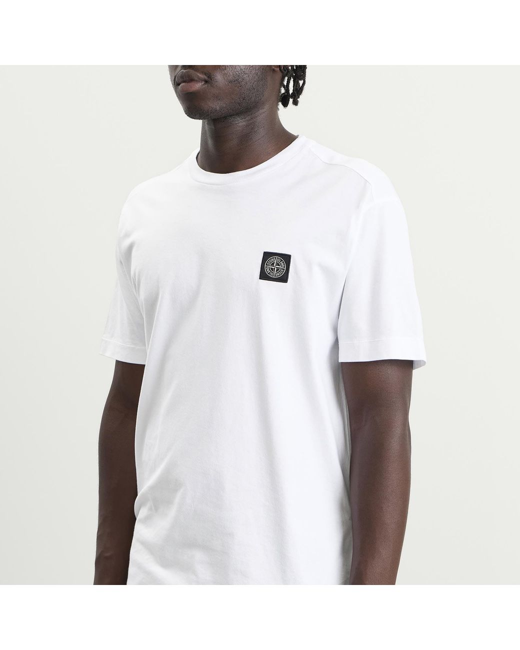 Stone Island White Patch Logo T-Shirt for men