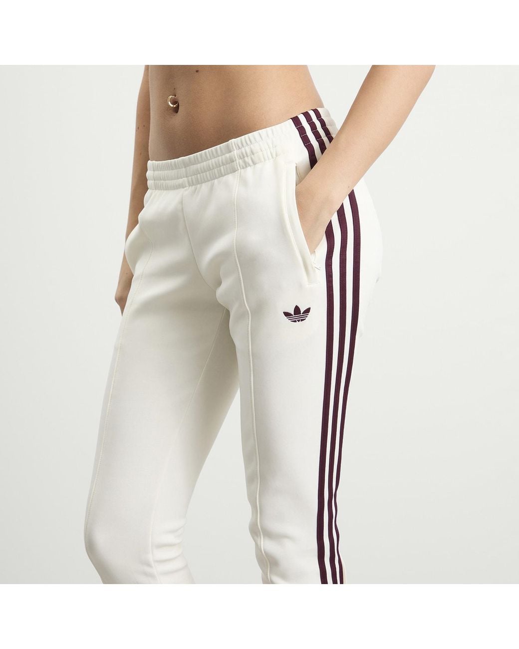 Adidas White Capri Trackpants