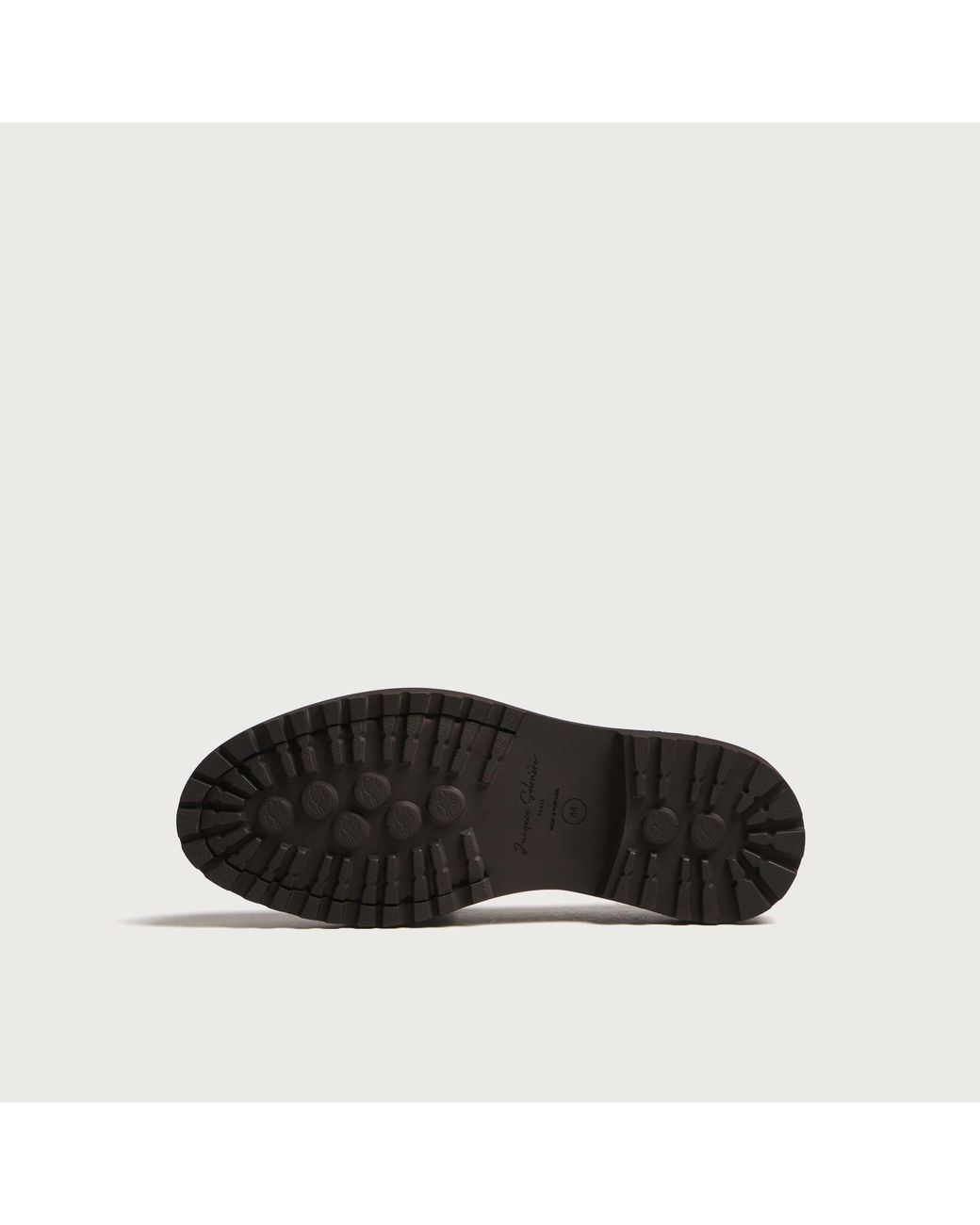 Jacques Soloviere Black Moli Distressed Suede Lug Loafer for men
