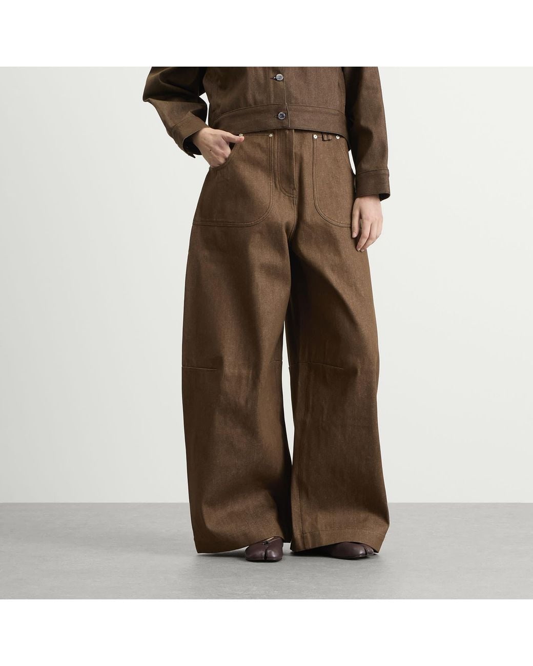Simone Rocha Brown Wide Leg Utility Curve Jeans