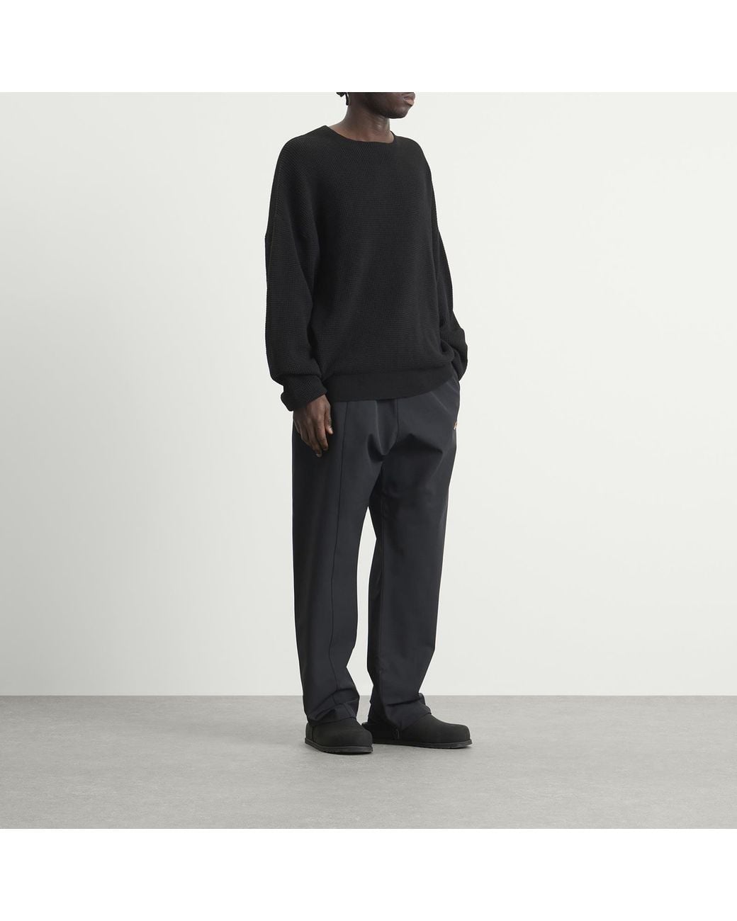Fear Of God Black Signature Waffle 90S Crew Neck Sweats for men
