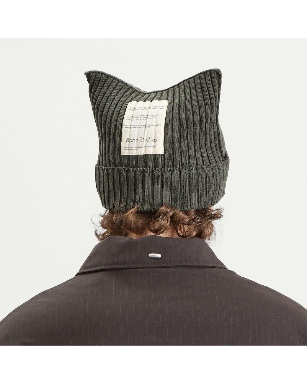 Acne Green Koton Cotton Beanie for men
