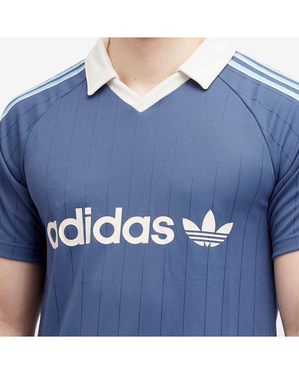 adidas Originals Stripe Jersey in Blue for Men | Lyst