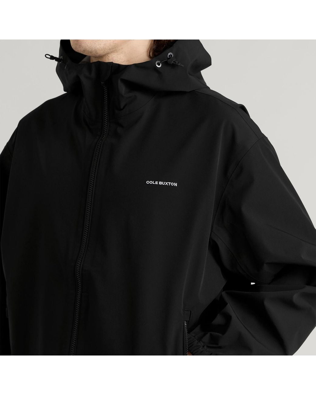 Cole Buxton Black Mini Logo Waterproof Jacket for men