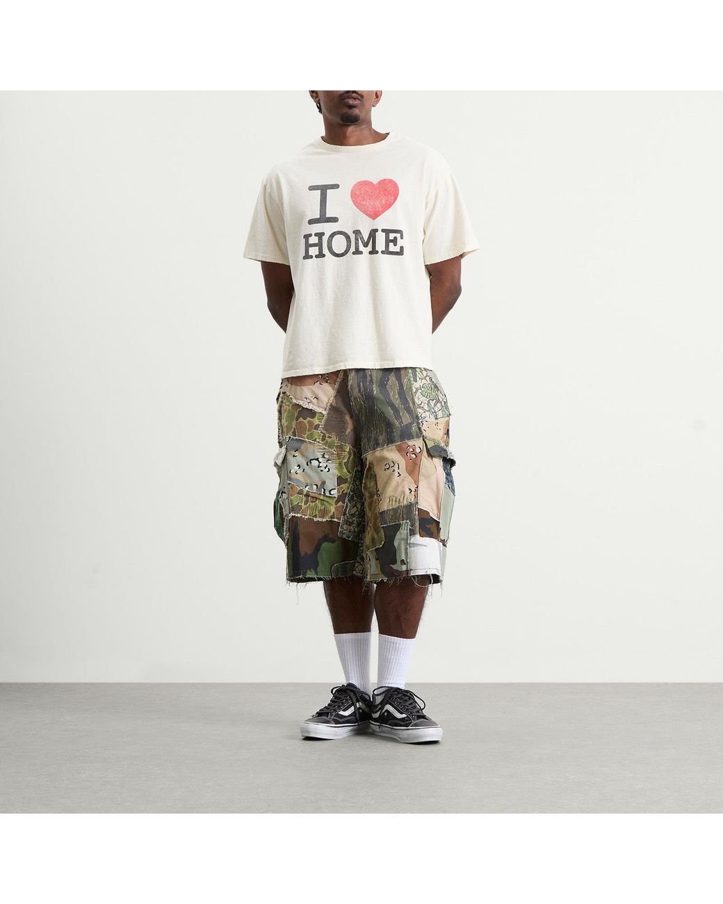 GALLERY DEPT. Green Retouche Camo Patchwork Kenzie Shorts for men