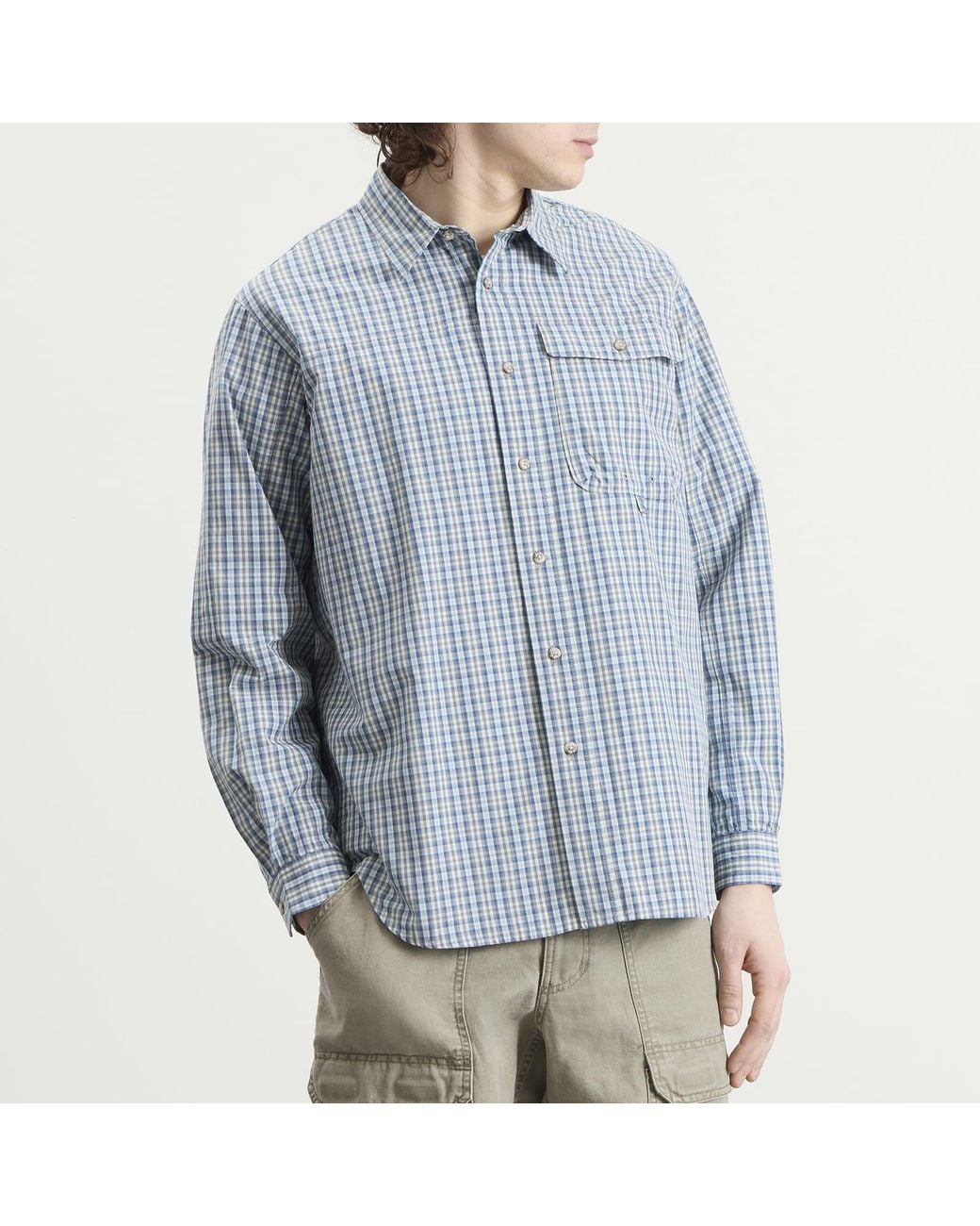 Gramicci Blue Poplin Millwood Shirt for men