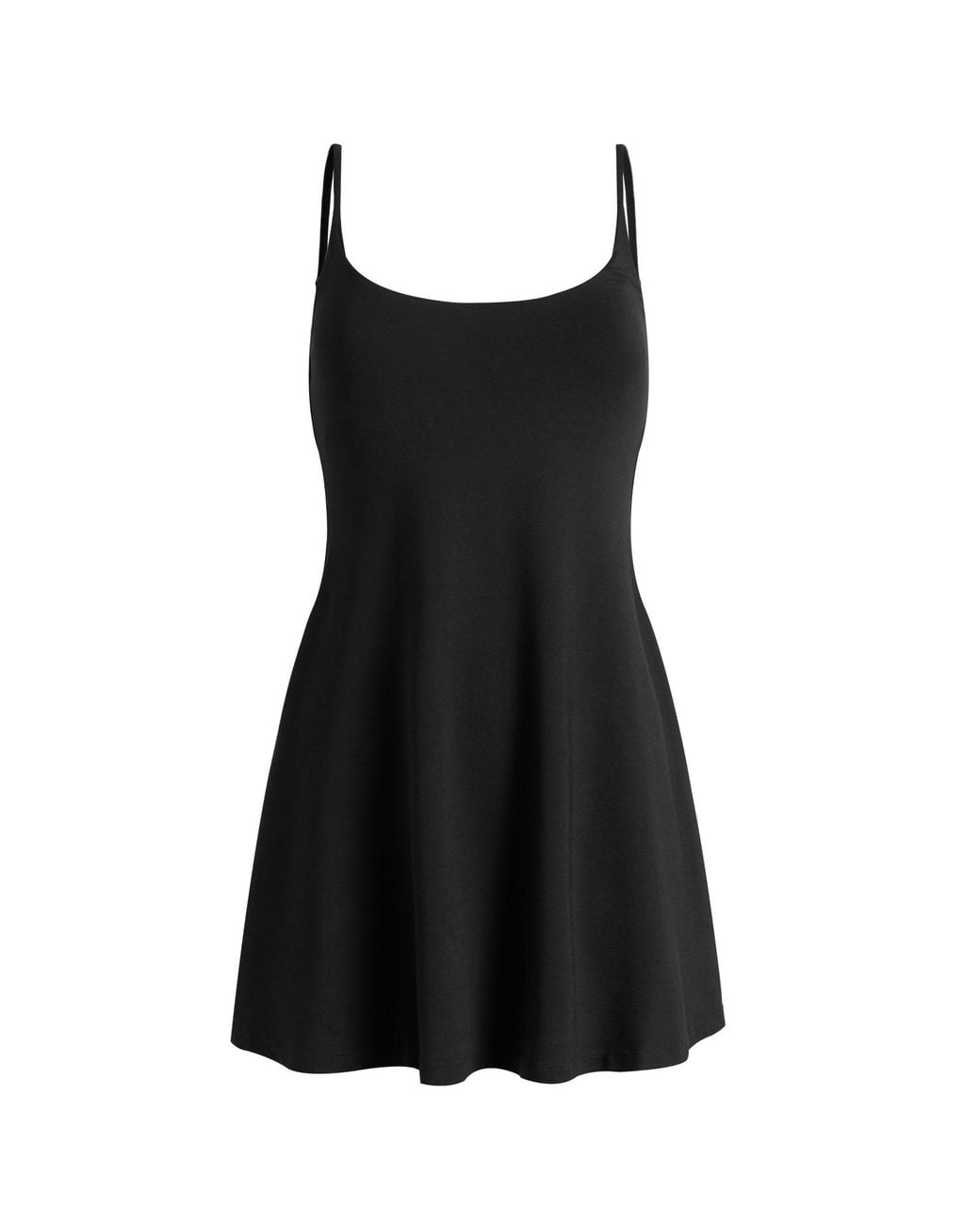 Skims Black Smooth Lounge Strap Mini Dress