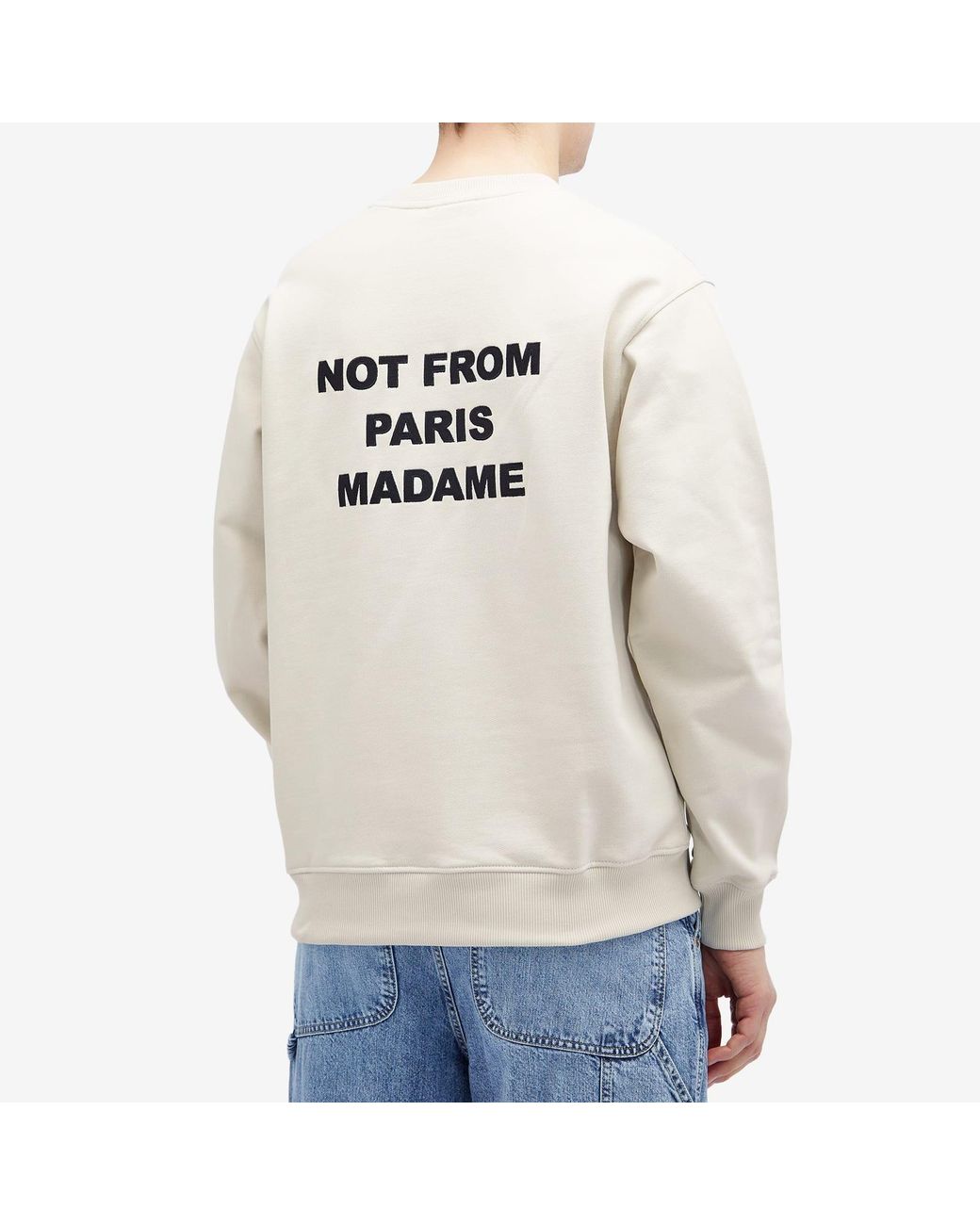 Drole de Monsieur White Not From Paris Madame Crew Sweat for men