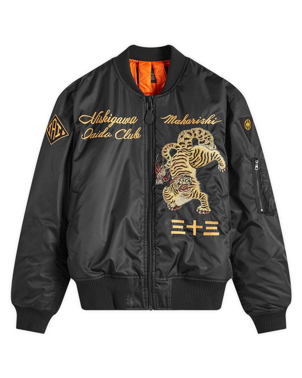 Maharishi Nekomata Tiger Ma1 Jacket Flight in Black for Men | Lyst UK