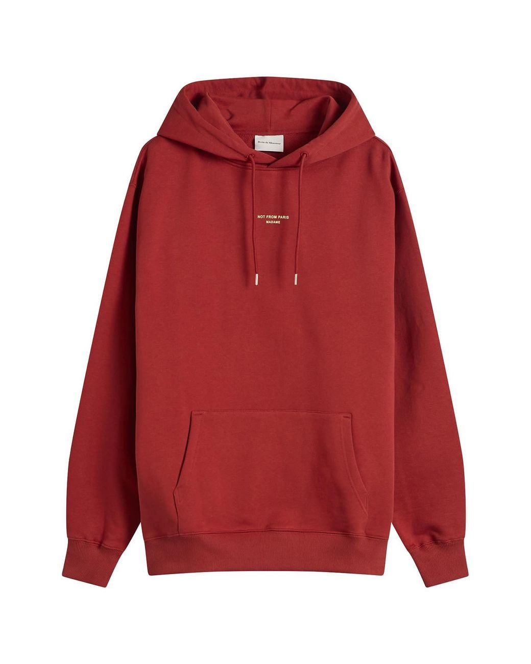 Drole de Monsieur Red Classic Slogan Hoodie for men