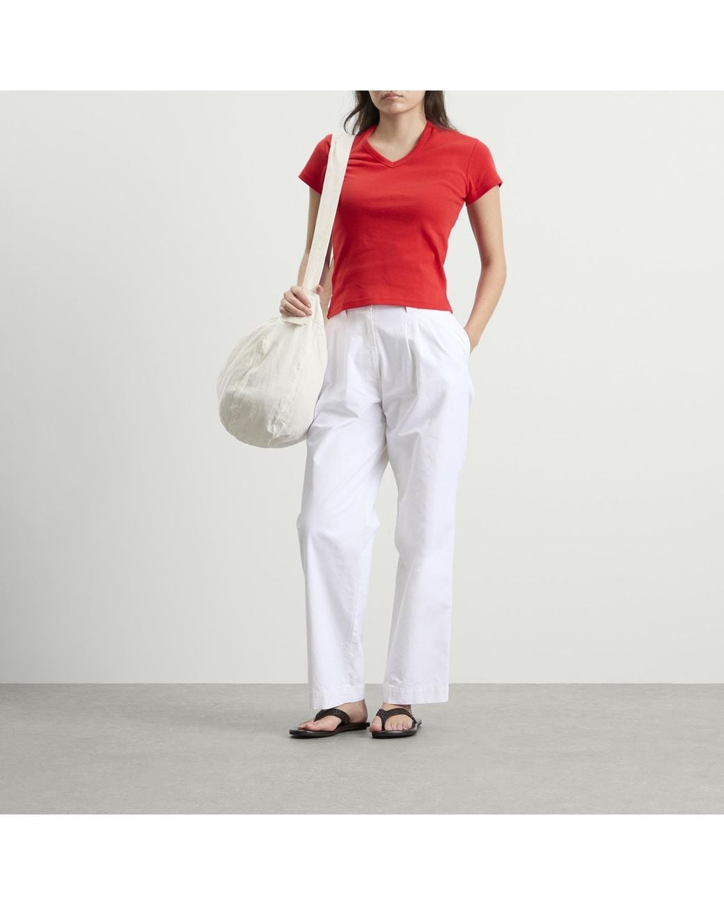 NOTHING WRITTEN White Linen Cross Body Bag