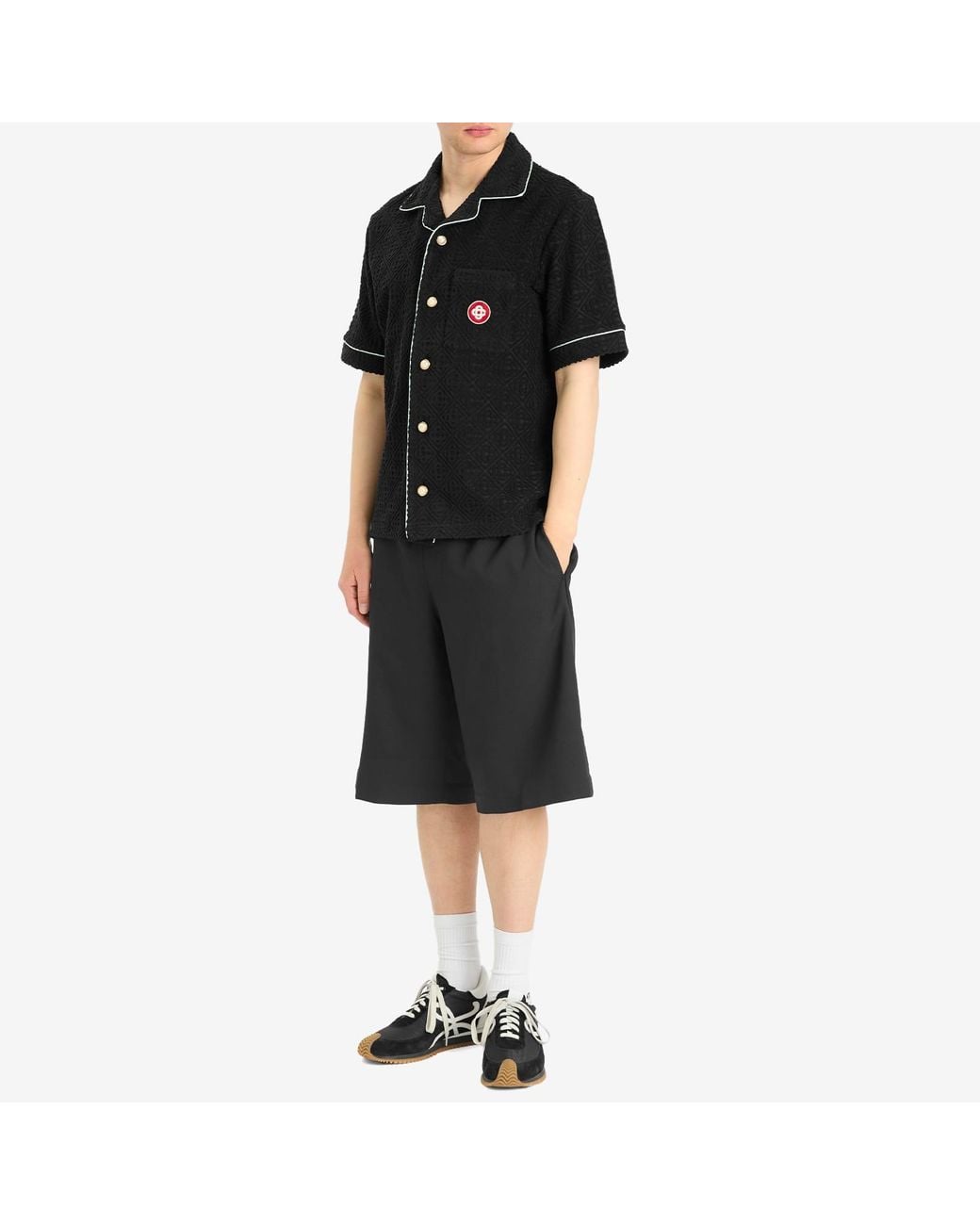 Casablanca Black Towelling Monogram Shirt for men