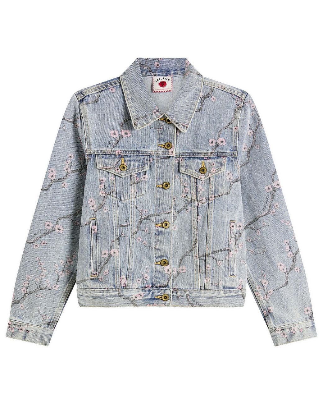 ICECREAM Blue Sakura Denim Trucker Jacket