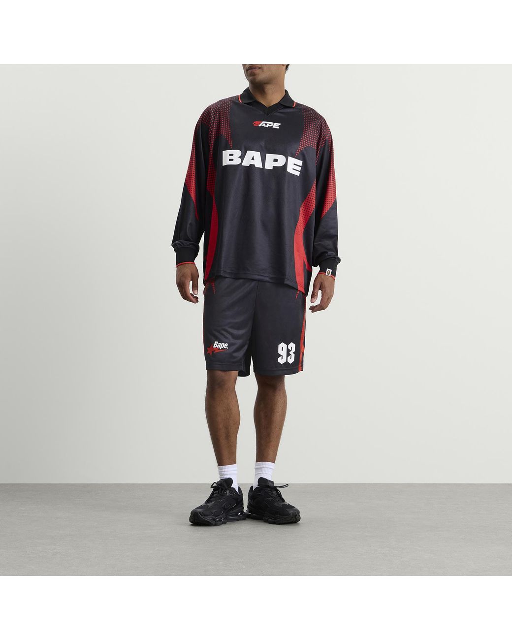 A Bathing Ape Blue Ape Flame Football Shorts for men