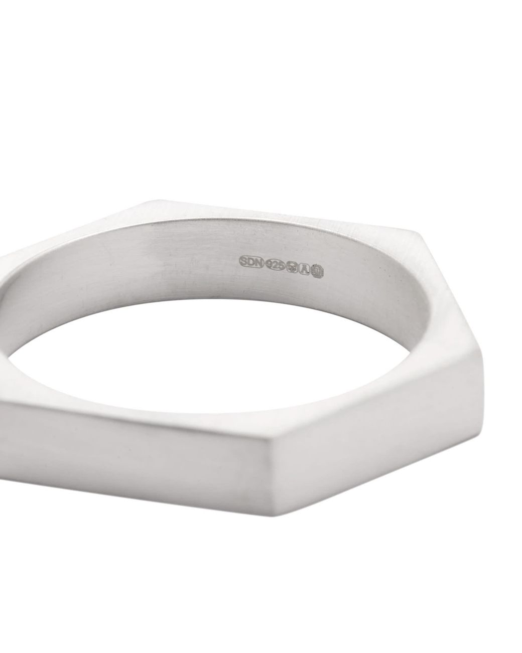 Serge Denimes White Hex Ring for men
