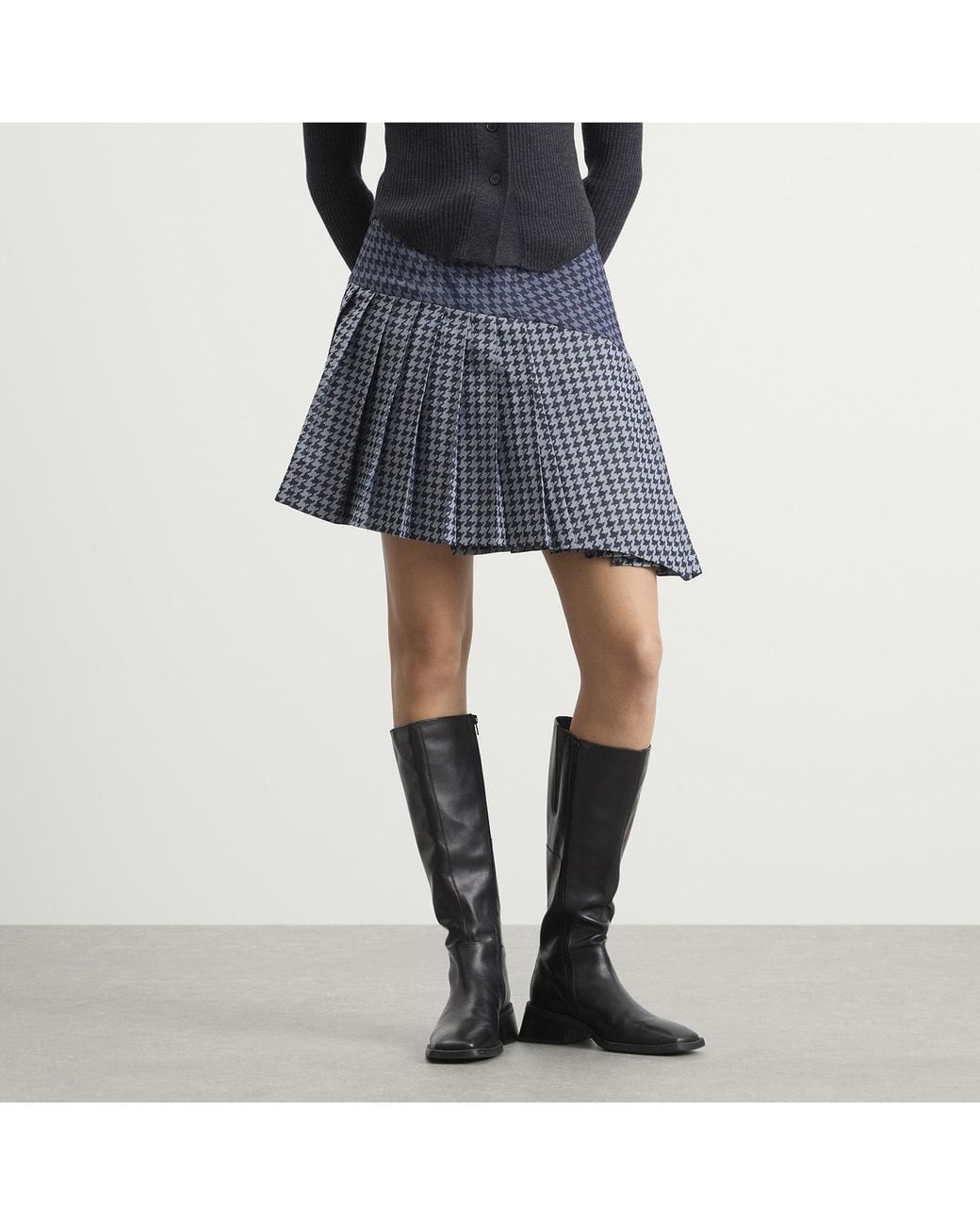 Tolu Coker Gray Kilt Skirt Mini