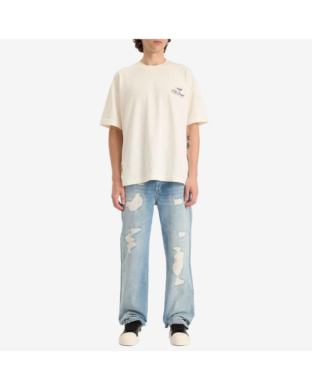 Cole Buxton Blue Repaired Jeans for men