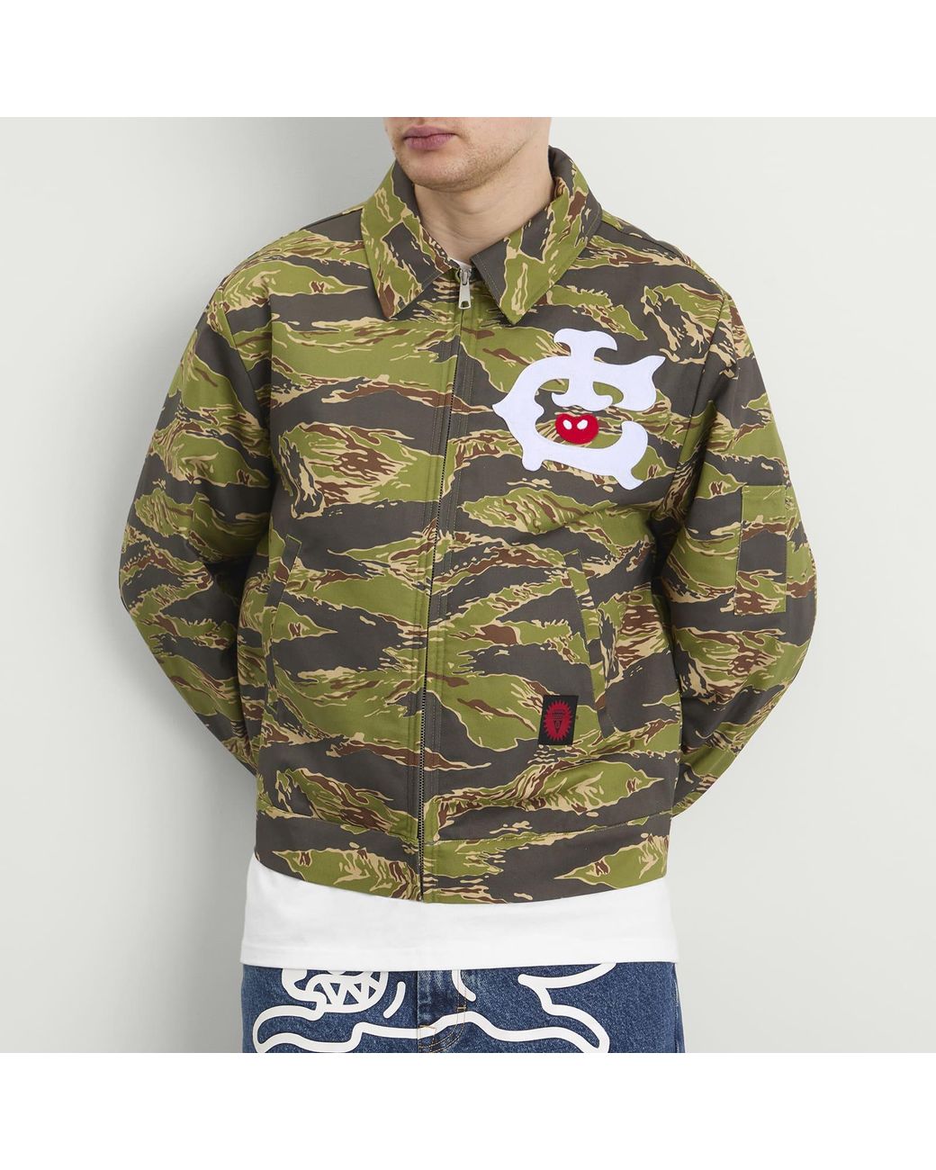 Tiger Blend In ICECREAM Tiger Stripe Work Jacket in Green for Men | Lyst