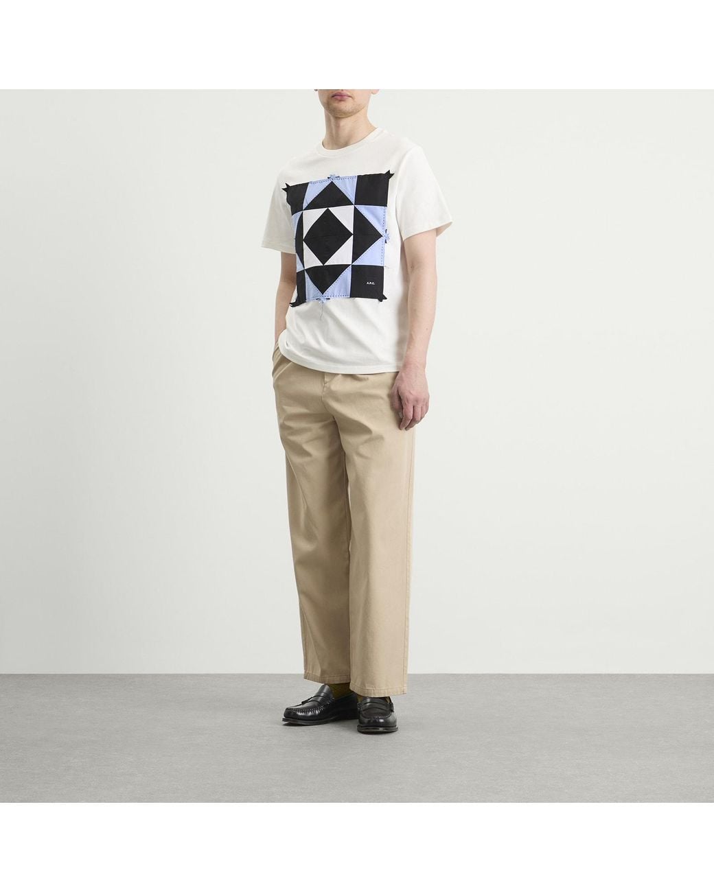 A.P.C. Blue T-Shirt Patchwork for men