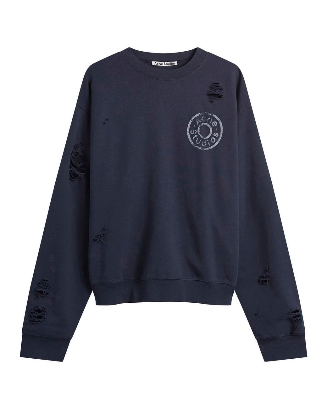 Acne Blue Small Button Sweatshirt for men