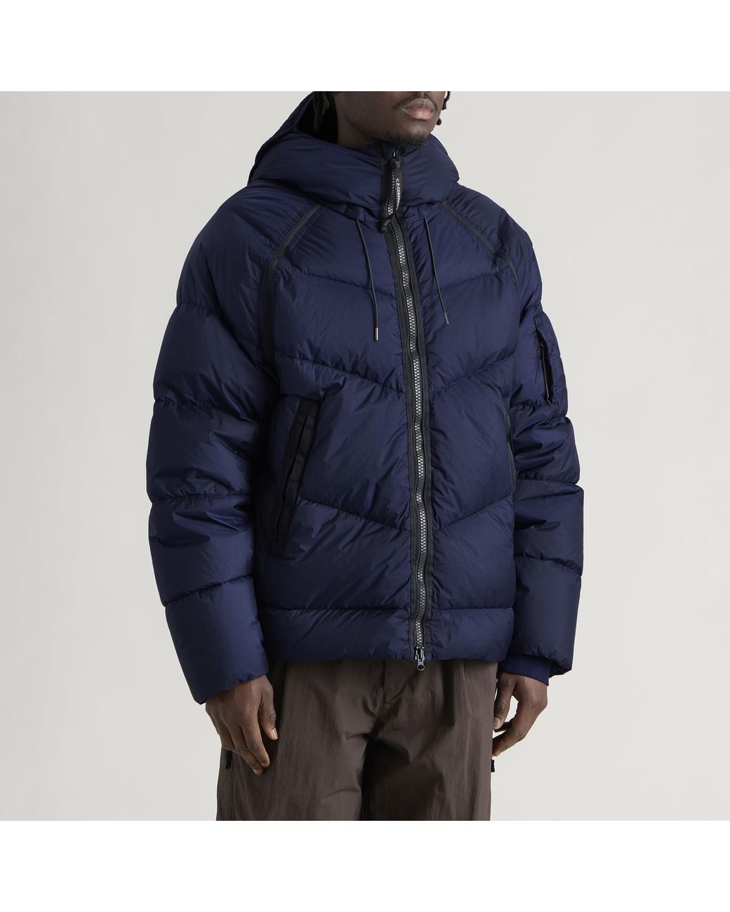 C P Company Blue Shield Hooded Down Jacket for men