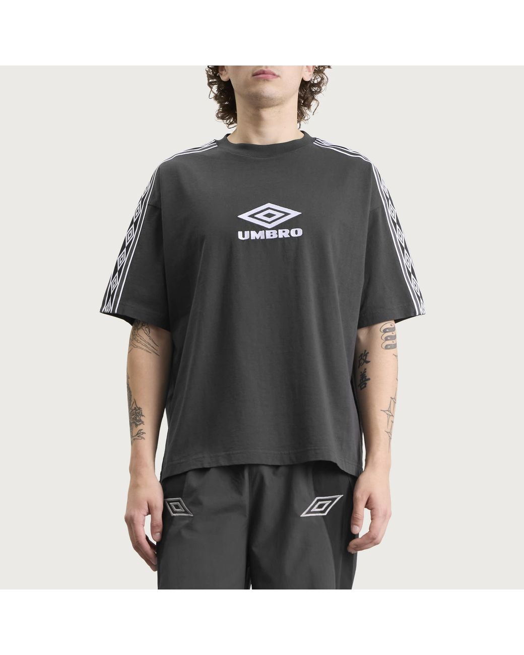 Umbro by Slam Jam Black Og Tape T-Shirt for men