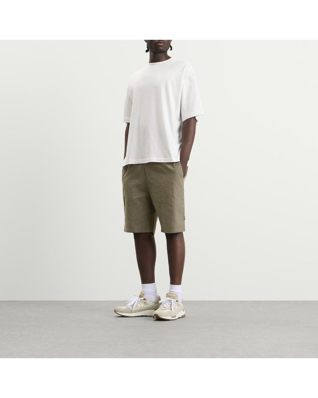 BOUND Green Gingham Shorts for men