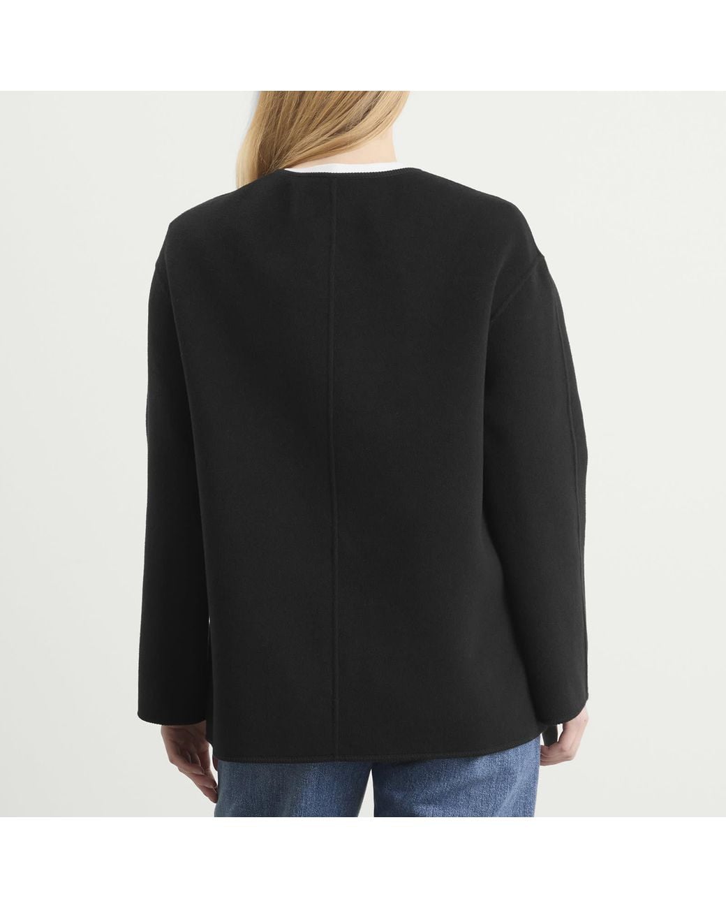 Rohe Black Mandarin Double-Faced Wool Jacket