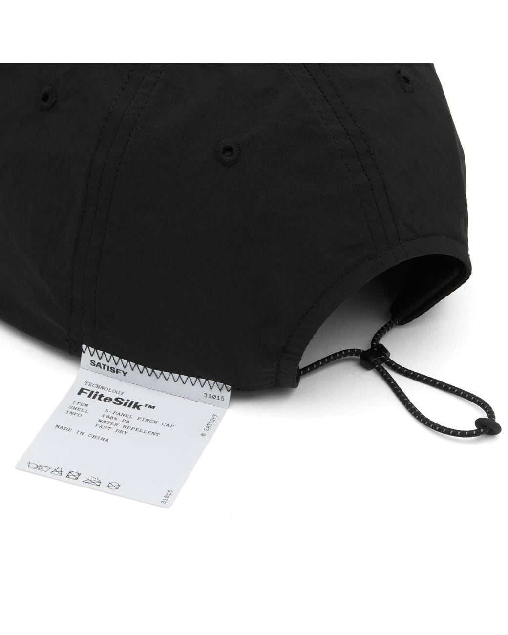 Satisfy Black Flitesilk 5 Panel Pinch Cap for men