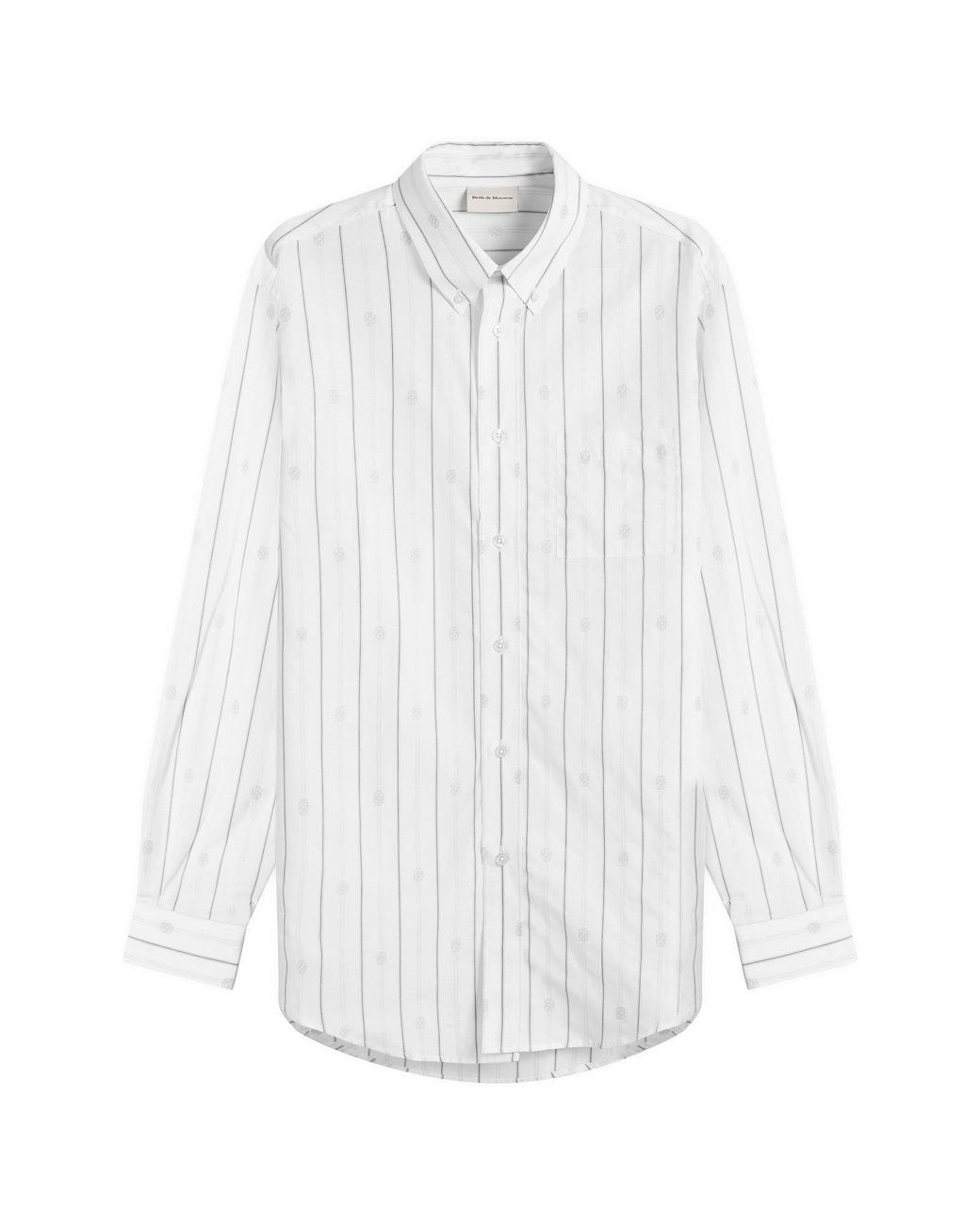 Drole de Monsieur White Monogramme Stripe Shirt for men