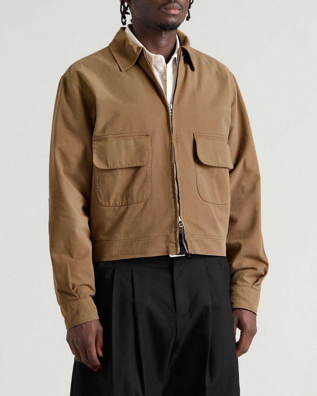 Carter Young Natural Herringbone Andover Jacket for men